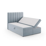 Kelp Boxspringbett mit Stauraum und Kopfteil in Samt (Blu06) in Hellblau, 140x200 cm – Bild 4