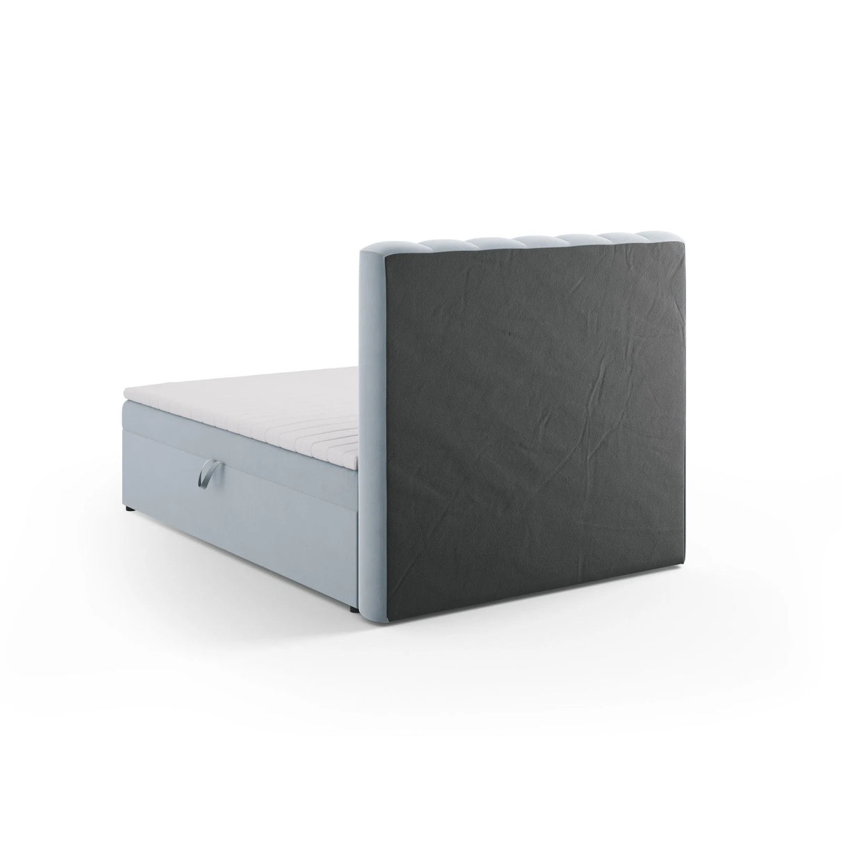 Kelp Boxspringbett mit Stauraum und Kopfteil in Samt (Blu06) in Hellblau, 140x200 cm – Bild 6