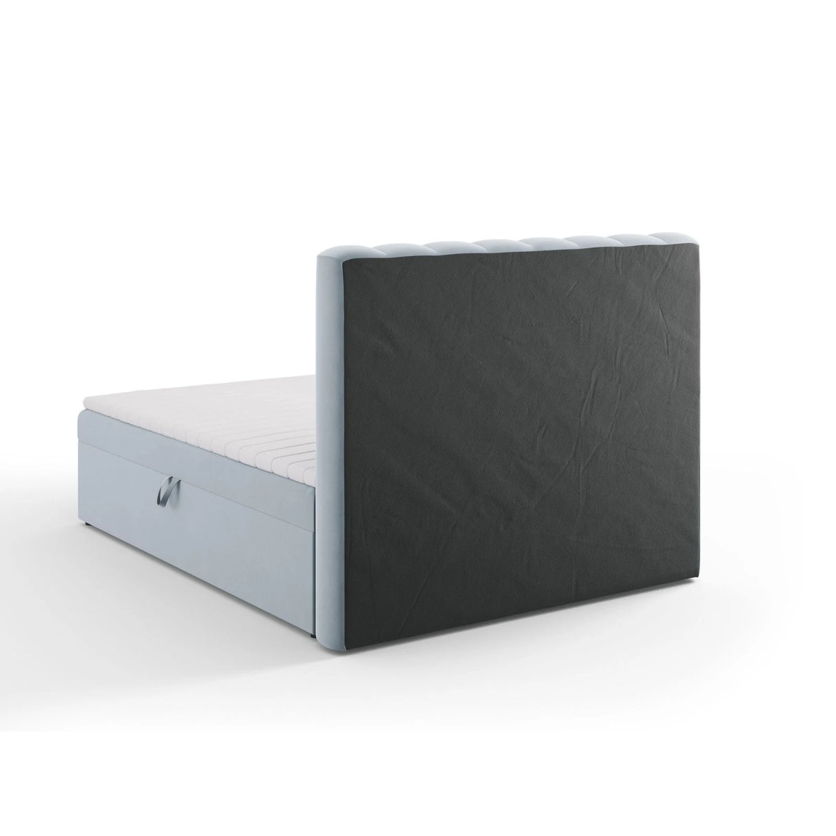 Kelp Boxspringbett mit Stauraum und Kopfteil in Samt (Blu06) in Hellblau, 160x200 cm – Bild 6