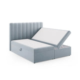 Kelp Boxspringbett mit Stauraum und Kopfteil in Samt (Blu06) in Hellblau, 180x200 cm – Bild 4