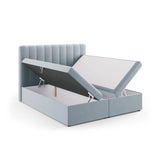 Kelp Boxspringbett mit Stauraum und Kopfteil in Samt (Blu06) in Hellblau, 180x200 cm – Bild 5