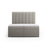 Kelp Boxspringbett mit Stauraum und Kopfteil in Samt (Blu13) in Hellgrau, 140x200 cm – Bild 1