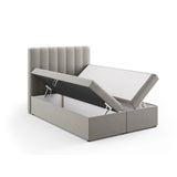 Kelp Boxspringbett mit Stauraum und Kopfteil in Samt (Blu13) in Hellgrau, 140x200 cm – Bild 5