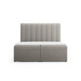 Kelp Boxspringbett mit Stauraum und Kopfteil in Samt (Blu13) in Hellgrau, 160x200 cm – Bild 1