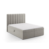 Kelp Boxspringbett mit Stauraum und Kopfteil in Samt (Blu13) in Hellgrau, 160x200 cm – Bild 3