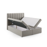 Kelp Boxspringbett mit Stauraum und Kopfteil in Samt (Blu13) in Hellgrau, 160x200 cm – Bild 5