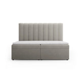 Kelp Boxspringbett mit Stauraum und Kopfteil in Samt (Blu13) in Hellgrau, 180x200 cm – Bild 1