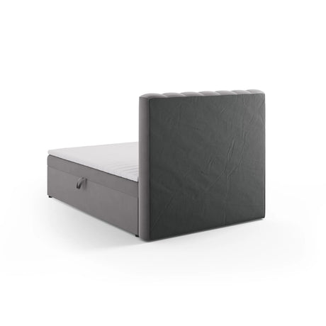 Kelp Boxspringbett mit Stauraum und Kopfteil in Samt (Blu14) in Grau, 140x200 cm – Bild 6