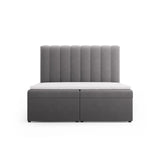 Kelp Boxspringbett mit Stauraum und Kopfteil in Samt (Blu14) in Grau, 160x200 cm – Bild 1
