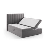 Kelp Boxspringbett mit Stauraum und Kopfteil in Samt (Blu14) in Grau, 160x200 cm – Bild 4