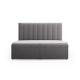 Kelp Boxspringbett mit Stauraum und Kopfteil in Samt (Blu14) in Grau, 180x200 cm – Bild 1