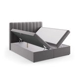 Kelp Boxspringbett mit Stauraum und Kopfteil in Samt (Blu14) in Grau, 180x200 cm – Bild 5