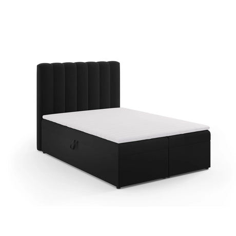 Kelp Boxspringbett mit Stauraum und Kopfteil in Samt (Blu19) in Schwarz, 140x200 cm – Bild 3