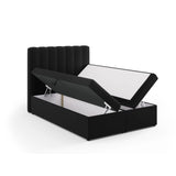 Kelp Boxspringbett mit Stauraum und Kopfteil in Samt (Blu19) in Schwarz, 140x200 cm – Bild 5