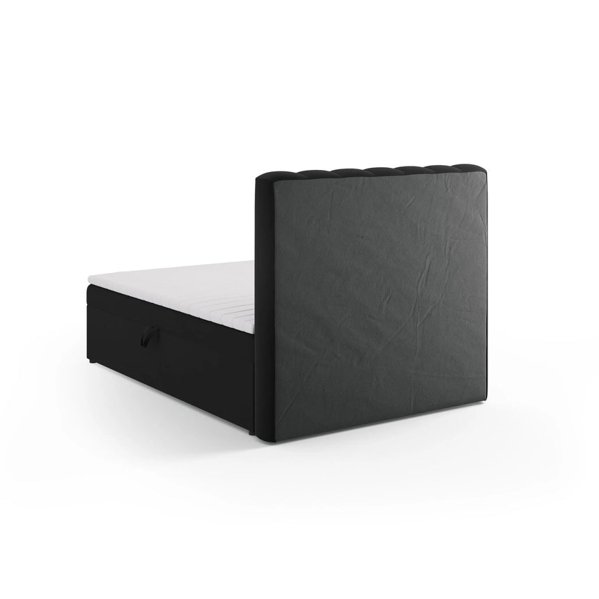 Kelp Boxspringbett mit Stauraum und Kopfteil in Samt (Blu19) in Schwarz, 140x200 cm – Bild 6