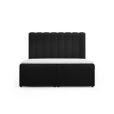 Kelp Boxspringbett mit Stauraum und Kopfteil in Samt (Blu19) in Schwarz, 160x200 cm – Bild 1