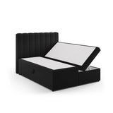 Kelp Boxspringbett mit Stauraum und Kopfteil in Samt (Blu19) in Schwarz, 160x200 cm – Bild 4