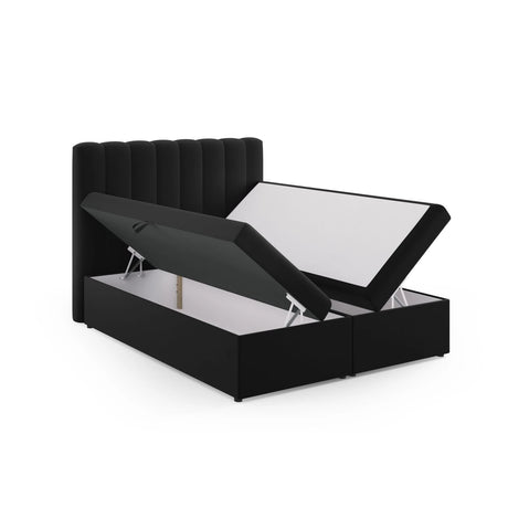 Kelp Boxspringbett mit Stauraum und Kopfteil in Samt (Blu19) in Schwarz, 160x200 cm – Bild 5