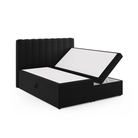 Kelp Boxspringbett mit Stauraum und Kopfteil in Samt (Blu19) in Schwarz, 180x200 cm – Bild 4