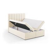 Kelp Boxspringbett mit Stauraum und Kopfteil in Samt (Blu22) in Leichtes Beige, 140x200 cm – Bild 5