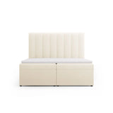 Kelp Boxspringbett mit Stauraum und Kopfteil in Samt (Blu22) in Leichtes Beige, 160x200 cm – Bild 1