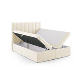 Kelp Boxspringbett mit Stauraum und Kopfteil in Samt (Blu22) in Leichtes Beige, 160x200 cm – Bild 5