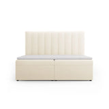 Kelp Boxspringbett mit Stauraum und Kopfteil in Samt (Blu22) in Leichtes Beige, 180x200 cm – Bild 1