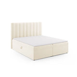 Kelp Boxspringbett mit Stauraum und Kopfteil in Samt (Blu22) in Leichtes Beige, 180x200 cm – Bild 3