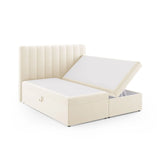 Kelp Boxspringbett mit Stauraum und Kopfteil in Samt (Blu22) in Leichtes Beige, 180x200 cm – Bild 4