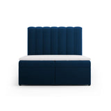 Kelp Boxspringbett mit Stauraum und Kopfteil in Samt (Blu86) in Königsblau, 140x200 cm – Bild 1