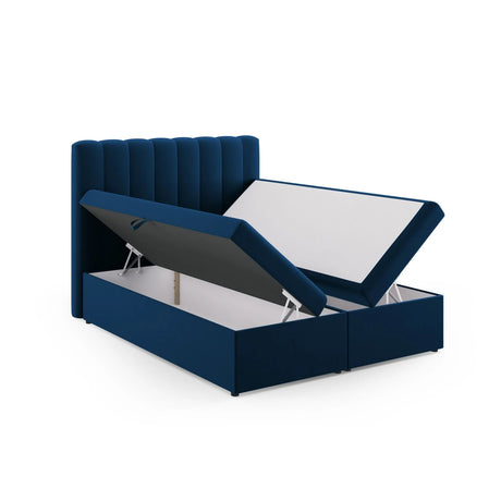 Kelp Boxspringbett mit Stauraum und Kopfteil in Samt (Blu86) in Königsblau, 160x200 cm – Bild 5