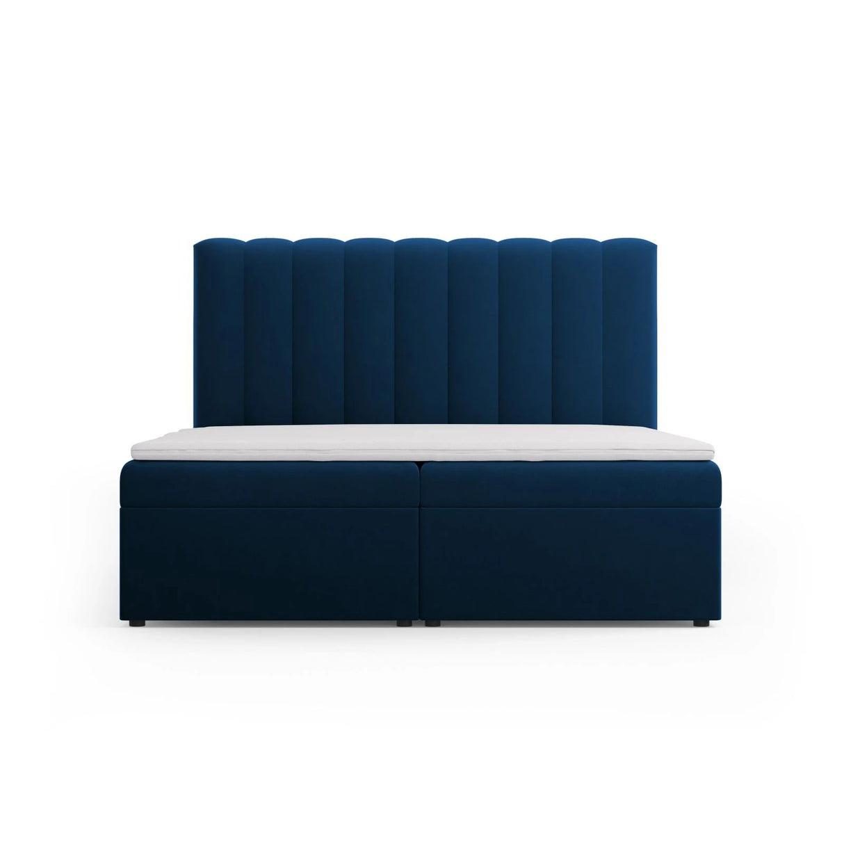 Kelp Boxspringbett mit Stauraum und Kopfteil in Samt (Blu86) in Königsblau, 180x200 cm – Bild 1