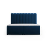 Kelp Boxspringbett mit Stauraum und Kopfteil in Samt (Blu86) in Königsblau, 180x200 cm – Bild 1