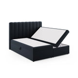 Kelp Boxspringbett mit Stauraum und Kopfteil in Samt (Blu89) in Dunkelblau, 180x200 cm – Bild 4