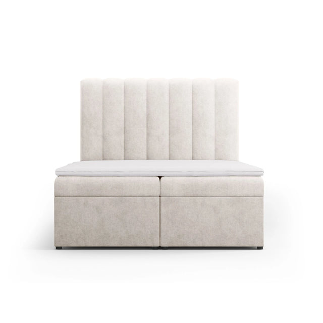 Kelp Boxspringbett mit Stauraum und Kopfteil in Samt oder Strukturstoff, 140x200 cm – Bild 1