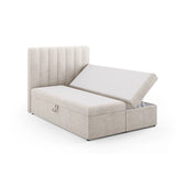 Kelp Boxspringbett mit Stauraum und Kopfteil in Samt oder Strukturstoff, 140x200 cm – Bild 4