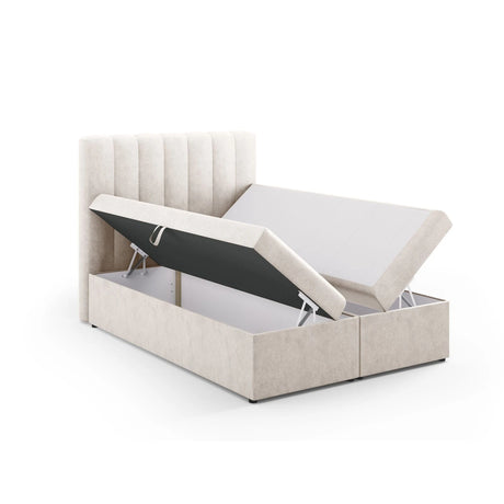 Kelp Boxspringbett mit Stauraum und Kopfteil in Samt oder Strukturstoff, 140x200 cm – Bild 5