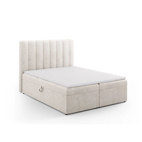 Kelp Boxspringbett mit Stauraum und Kopfteil in Samt oder Strukturstoff, 160x200 cm – Bild 3