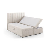 Kelp Boxspringbett mit Stauraum und Kopfteil in Samt oder Strukturstoff, 160x200 cm – Bild 4