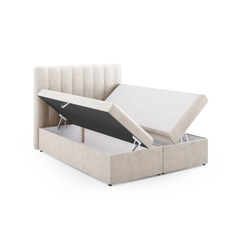 Kelp Boxspringbett mit Stauraum und Kopfteil in Samt oder Strukturstoff, 160x200 cm – Bild 5