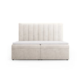 Kelp Boxspringbett mit Stauraum und Kopfteil in Samt oder Strukturstoff, 180x200 cm – Bild 1