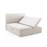 Kelp Boxspringbett mit Stauraum und Kopfteil in Samt oder Strukturstoff, 180x200 cm – Bild 4