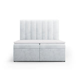 Kelp Boxspringbett mit Stauraum und Kopfteil in Strukturierter Stoff (Mol70) in Hellgrau, 140x200 cm – Bild 1