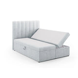 Kelp Boxspringbett mit Stauraum und Kopfteil in Strukturierter Stoff (Mol70) in Hellgrau, 140x200 cm – Bild 4