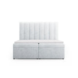 Kelp Boxspringbett mit Stauraum und Kopfteil in Strukturierter Stoff (Mol70) in Hellgrau, 160x200 cm – Bild 1