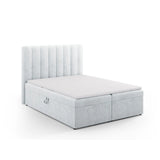 Kelp Boxspringbett mit Stauraum und Kopfteil in Strukturierter Stoff (Mol70) in Hellgrau, 160x200 cm – Bild 3