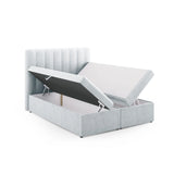 Kelp Boxspringbett mit Stauraum und Kopfteil in Strukturierter Stoff (Mol70) in Hellgrau, 160x200 cm – Bild 5