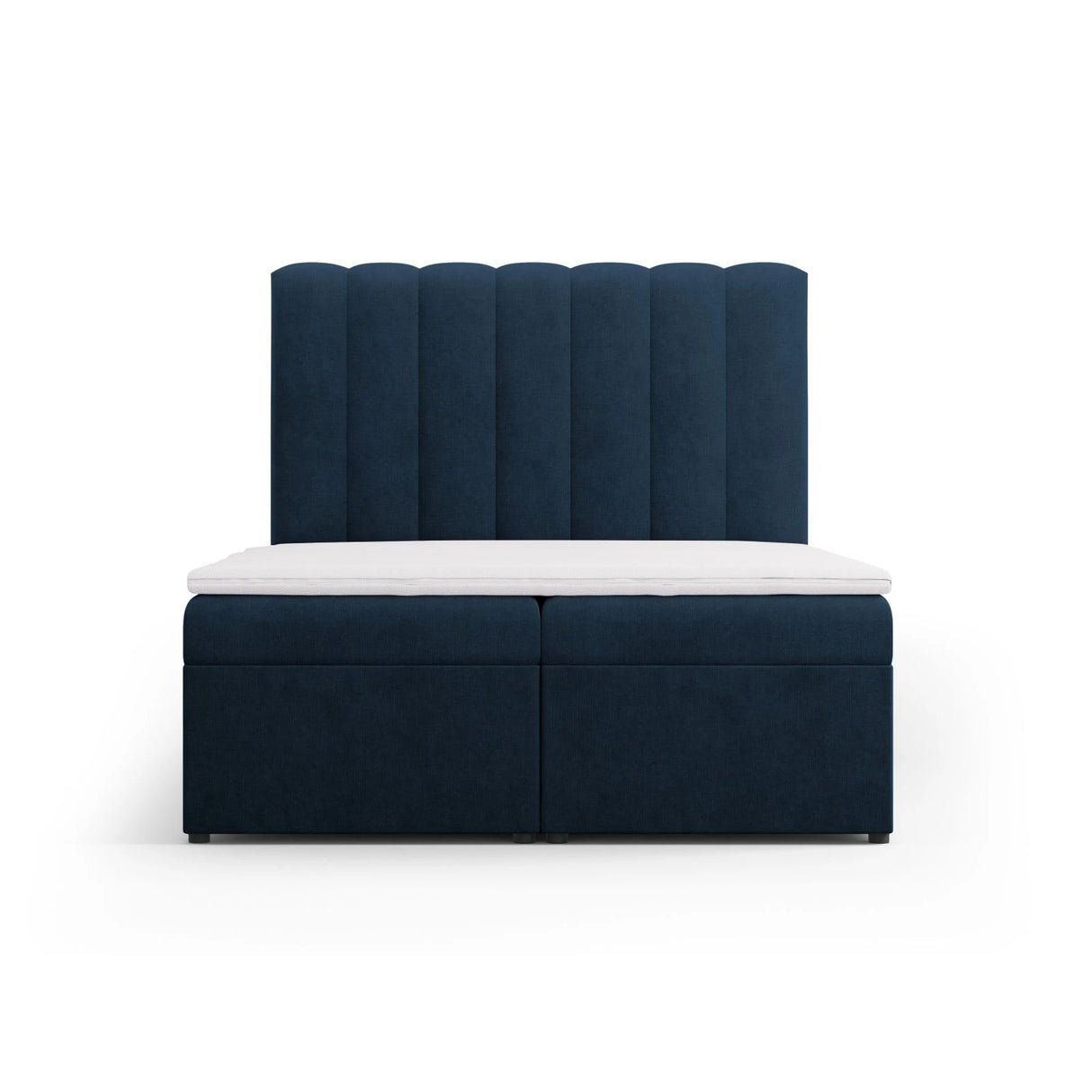 Kelp Boxspringbett mit Stauraum und Kopfteil in Strukturierter Stoff (Mol79) in Königsblau, 140x200 cm – Bild 1