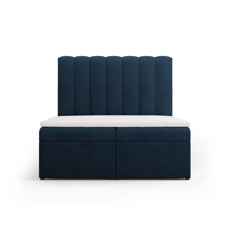 Kelp Boxspringbett mit Stauraum und Kopfteil in Strukturierter Stoff (Mol79) in Königsblau, 140x200 cm – Bild 1