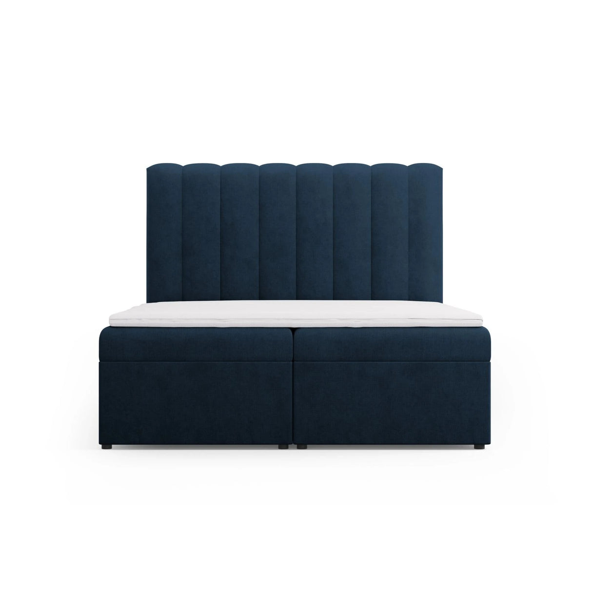 Kelp Boxspringbett mit Stauraum und Kopfteil in Strukturierter Stoff (Mol79) in Königsblau, 160x200 cm – Bild 1